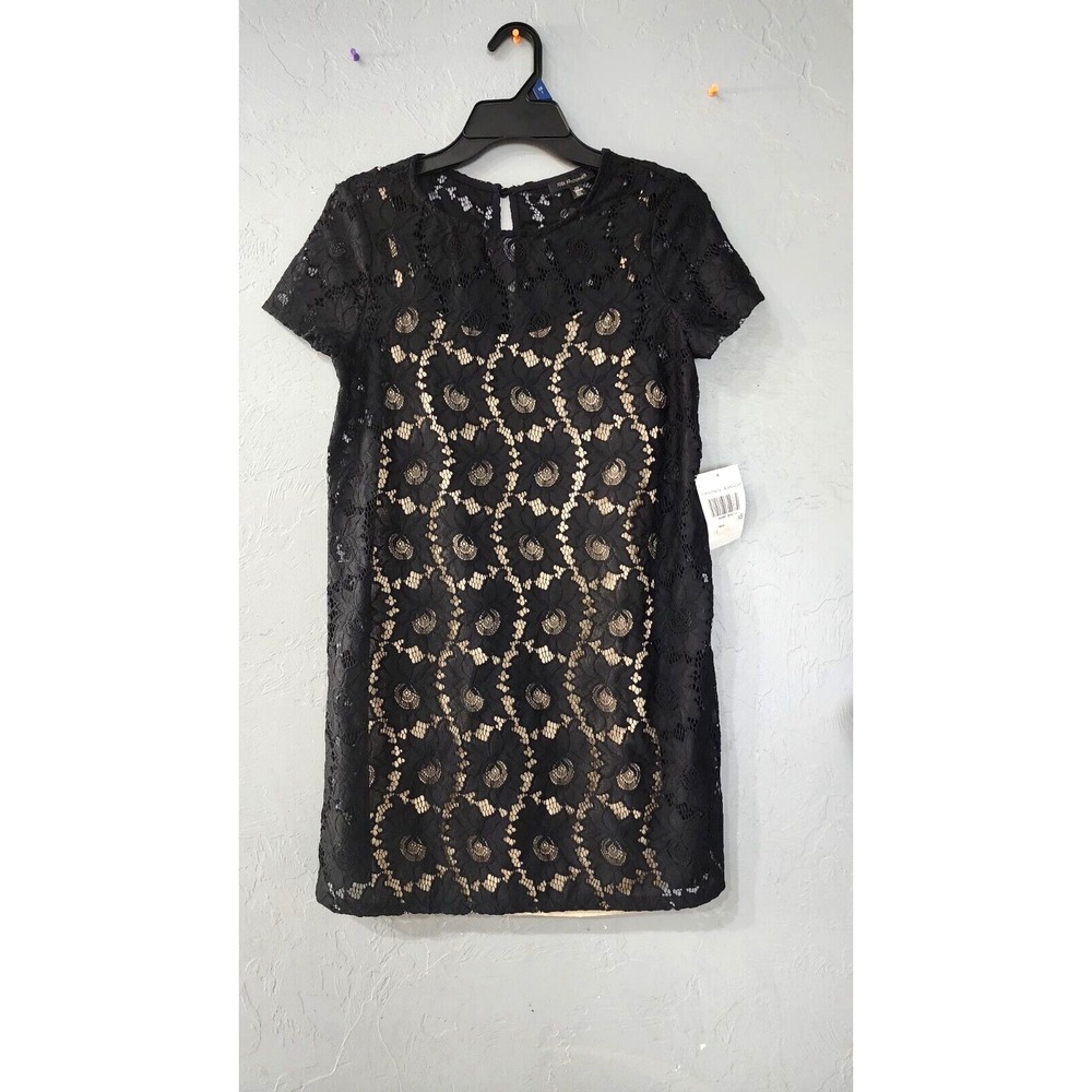 Jodi Kristopher Womens Full Lining Black‎ Lace Dress Size XS